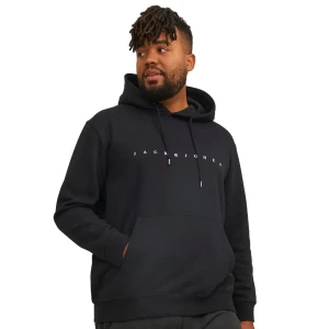 Velká pánská mikina přes hlavu s kapucí s nápisem Jack & Jones 12243527 černá 