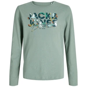 Velká pánská dlouhá košile longsleeve s nápisy Jack & Jones 12285658 zelená