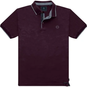 Velké pánské polo tričko a ozdobným límcem Double PS-3045 fialová