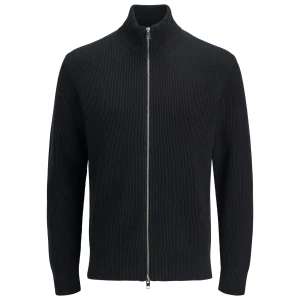 Velký pánský propínací svetr se stojáčkem Jack & Jones 12284612 černý
