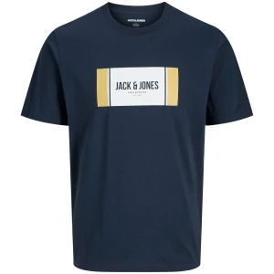 Velké pánské tričko s potiskem krátký rukáv Jack & Jones 12285530 tmavě modrá