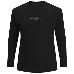 Velké pánské tričko s dlouhým rukávem longsleeve s nápisy Jack & Jones 12288173 černé