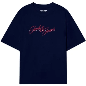 Velké pánské tričko s potiskem Jack & Jones 12288164 tmavě modré