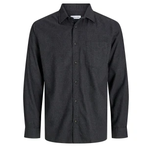 Velká pánská košile s dlouhým rukávem hladká Jack & Jones 12284613 černá 