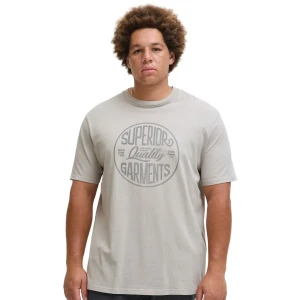 Velké pánské tričko s krátkým rukávem a potiskem Jack & Jones 12288204 světle šedé