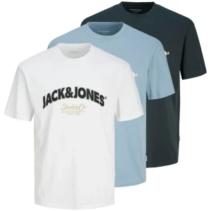 Velká pánská trička s potiskem krátký rukáv 3 kusy Jack & Jones 12293313  mix barev