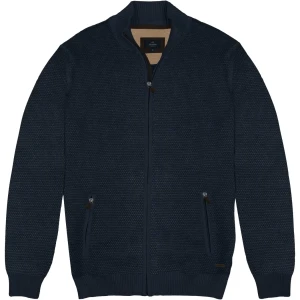 Velký pánský propínací svetr se stojáčkem Double Urban Outfitters KNIT-8024 tmavě modrý