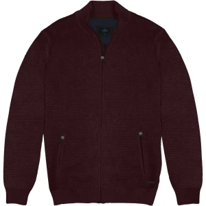 Velký pánský propínací svetr se stojáčkem Double Urban Outfitters KNIT-8024 bordový