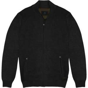 Velký pánský propínací svetr se stojáčkem Double Urban Outfitters KNIT-8024 černý