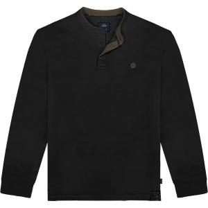 Pánské polo tričko s dlouhým rukávem a stojáčkem Double Urban Outfitters PS-3059 černé
