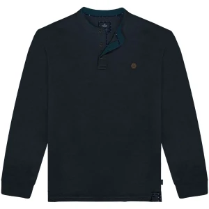 Pánské polo tričko s dlouhým rukávem a stojáčkem Double Urban Outfitters PS-3059 tmavě modré