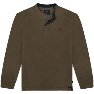 Pánské polo tričko s dlouhým rukávem a stojáčkem Double Urban Outfitters PS-3059 světle hnědé