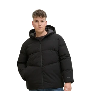 Velká pánská prošívaná bunda s kapucí Jack & Jones 12283873 černá