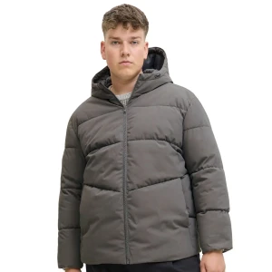 Velká pánská prošívaná bunda s kapucí Jack & Jones 12283873 šedá