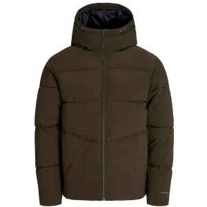 Velká pánská prošívaná bunda s kapucí Jack & Jones 12283873 hnědá