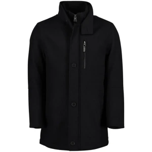 Velký pánský kabát na knoflíky a zip Redpoint GILL 74314-7716-000-120 černý