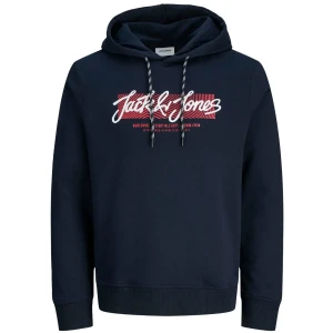 Velká pánská mikina přes hlavu s kapucí Jack & Jones 12279598 tmavě modrá