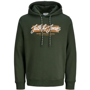 Velká pánská mikina přes hlavu s kapucí Jack & Jones 12279598 tmavě zelená