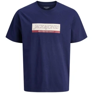Velké pánské tričko s potiskem Jack & Jones 12289128 tmavě modré