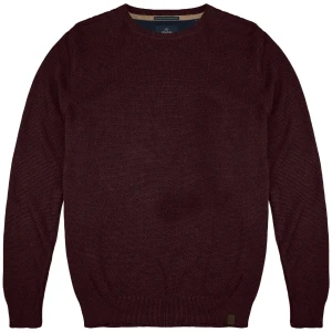 Velký pánský svetr hladký přes hlavu Double Urban Outfitters Knit-8025 bordový