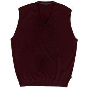 Velká pánská vesta bez rukávů do véčka Double Urban Outfitters KNIT-8022 bordó