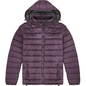 Velká pánská prošívaná bunda s kapucí Double Urban Outfitters MJK-2000 fialová