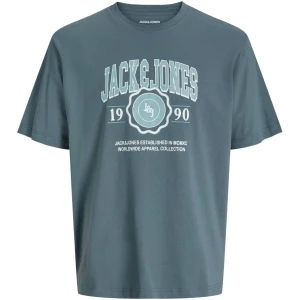Velké pánské tričko s potiskem Jack & Jones 12279704 šedomodré