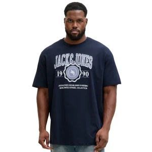 Velké pánské tričko s potiskem Jack & Jones 12279704 tmavě modrá