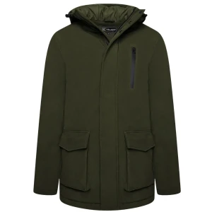 Velká teplá pánská softshellová bunda s kapucí Kam KV144 khaki