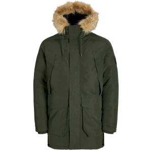 Velká pánská bunda s kapucí parka Jack & Jones 12285649 khaki