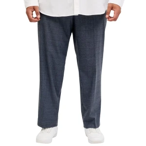 Velké pánské elegantní kostkované kalhoty Jack & Jones 12287547 v tmavě modré barvě
