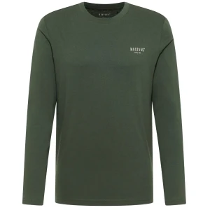 Velké pánské tričko s dlouhým rukávem a nápisem longsleeve Mustang 1017142-6476 zelená