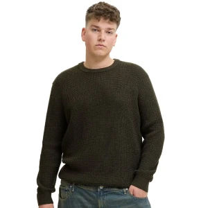 Velký pánský svetr přes hlavu Jack & Jones 12287722 tmavě zelený