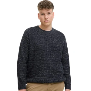 Velký pánský svetr přes hlavu Jack & Jones 12287722 tmavě modrý melírovaný