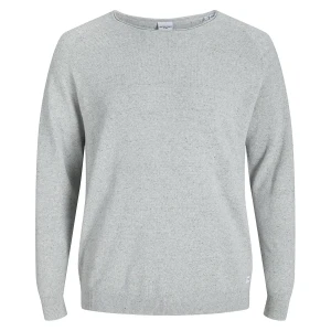 Velký pánský hladký svetr přes hlavu Jack & Jones 12163781 světle šedý