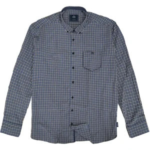 Velká pánská kostkovaná košile s dlouhým rukávem Double Urban Outfitters GS-5132 modro-béžová
