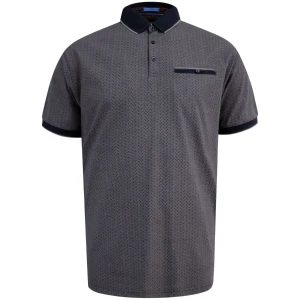 Velké pánské polo tričko s jemným vzorem Duke D555 Scarborough šedé