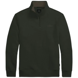 Velká pánská mikina se stojáčkem na krátký zip Double Urban Outfitters MTOP-1082 tmavě zelená