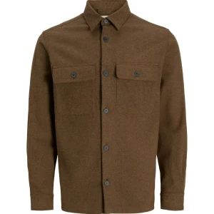 Velká pánská košile s dlouhým rukávem Jack & Jones 12288192 hnědá