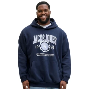 Pánská velká mikina přes hlavu Jack & Jones 12279622 tmavě modrá