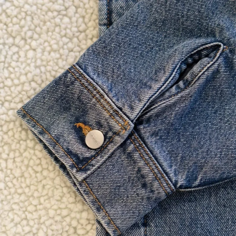 kurtka z futerkiem z denimu meska