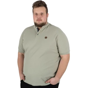 Velké pánské hladké polo tričko se stojatým límečkem Double PS-3046 světle zelené