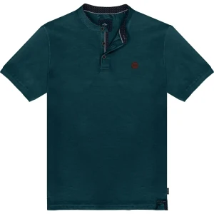 Velké pánské polo tričko se stojáčkem hladké Double PS-3046 mořská barva