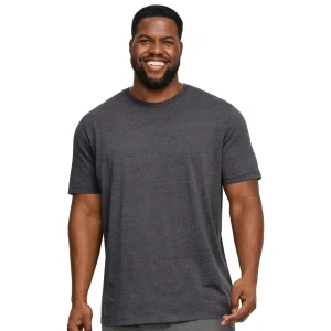 Velké pánské tričko s krátkým rukávem hladké Jack & Jones 12229640 tmavě šedý