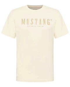 Pánské velké tričko s nápisem Mustang 1017378-2013 krémové