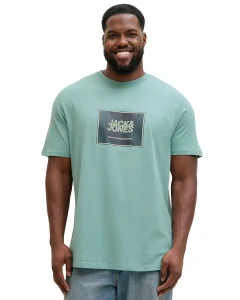 Pánské velké tričko s potiskem Jack & Jones 12295987 mátové