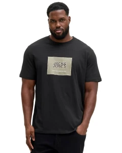 Pánské velké tričko s potiskem Jack & Jones 12295987 černý