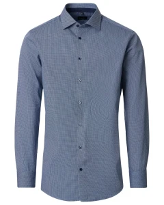 Pánská nadměrná košile s dlouhým rukávem  jemný vzor  NON IRON Venti 226110690-100 – tmavě modrá