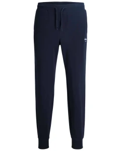 Pánské velké tepláky se stahovacími lemy Jack & Jones 12296016 tmavě modré