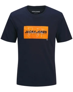 Pánské velké tričko s potiskem Jack & Jones 12295973 - tmavě modré
